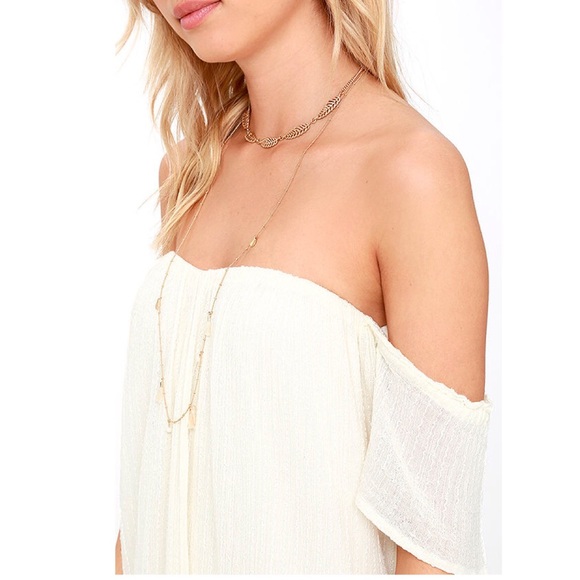 NWT O'Neill Dutch Cream Off-the-Shoulder Dress - Picture 6 of 11